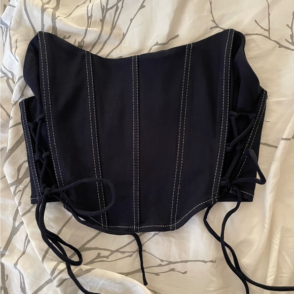 Navy Blue Corset Top - Picture 8 of 8